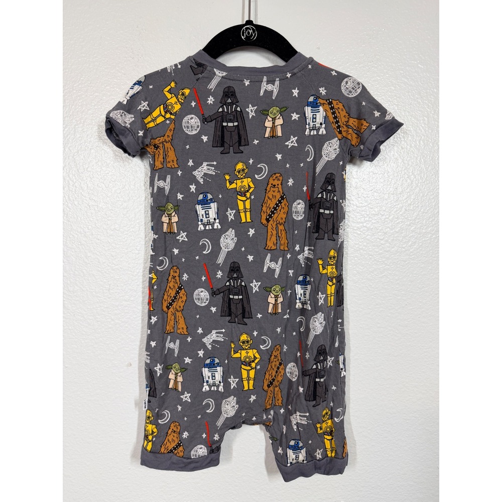 Little Sleepies Romper Unisex 18-24M Gray Star Wars Play Collection Bamboo Zip - Picture 2 of 3